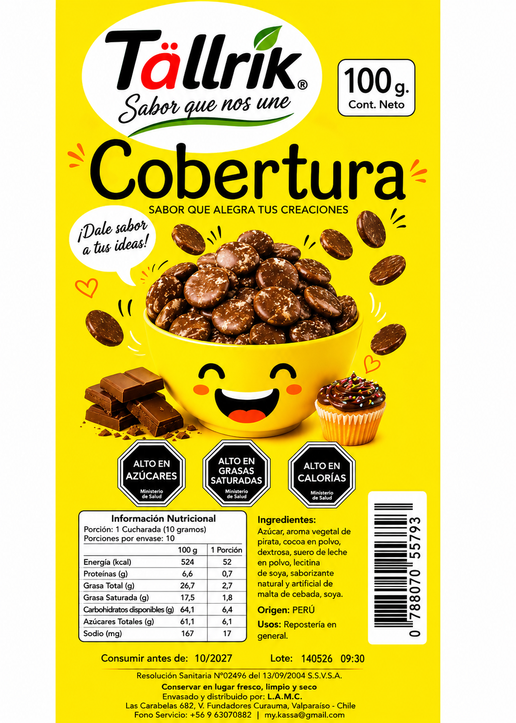 Etiqueta de Cobertura de chocolate Tallrik